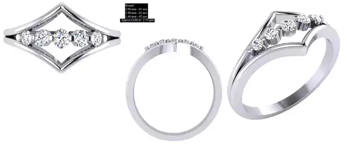 Solitaire Wedding Engagement Women Ring 3D print model