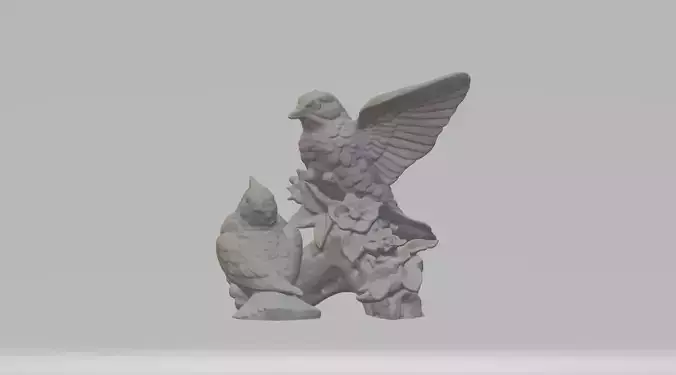 Magpie Couple 3D Model