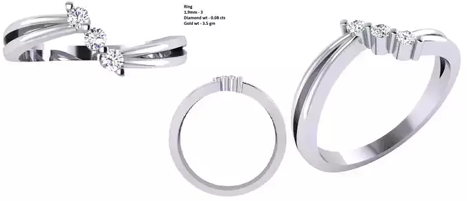 Solitaire Wedding Engagement Women Ring 3D print model