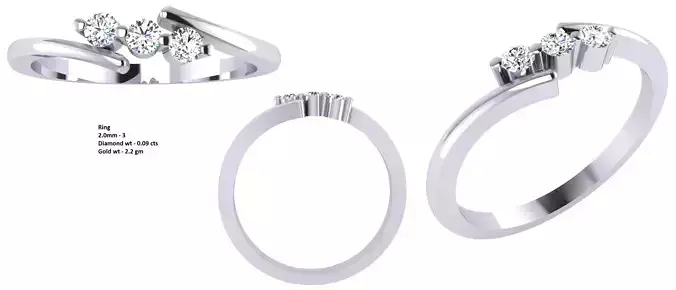 Solitaire Wedding Engagement Women Ring 3D print model