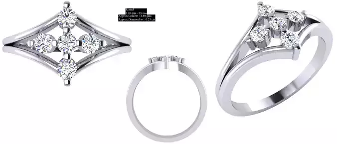 Solitaire Wedding Engagement Women Ring 3D print model