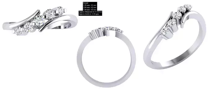 Solitaire Wedding Engagement Women Ring 3D print model
