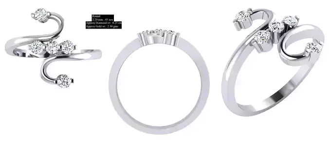 Solitaire Wedding Engagement Women Ring 3D print model