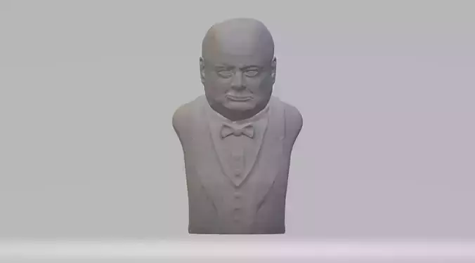 Winston Churchill Bust 3D Model 3D print model