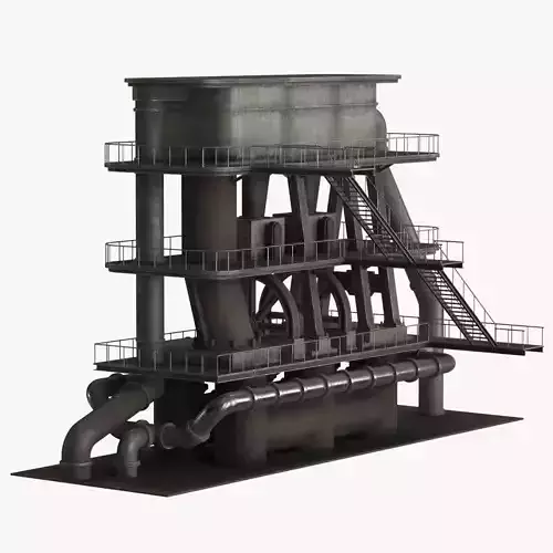 Industrial Pipes v6 Low-poly 3D model