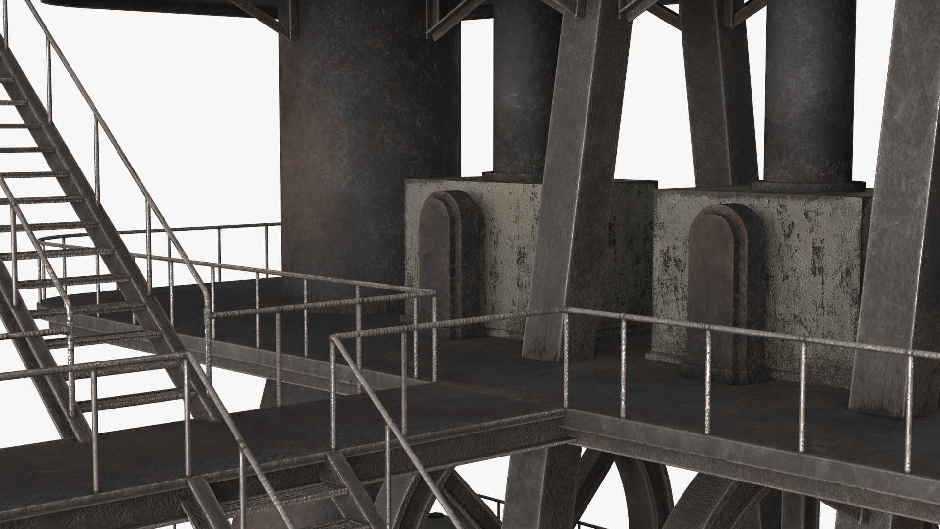 Industrial Pipes v6 Low-poly 3D model_16