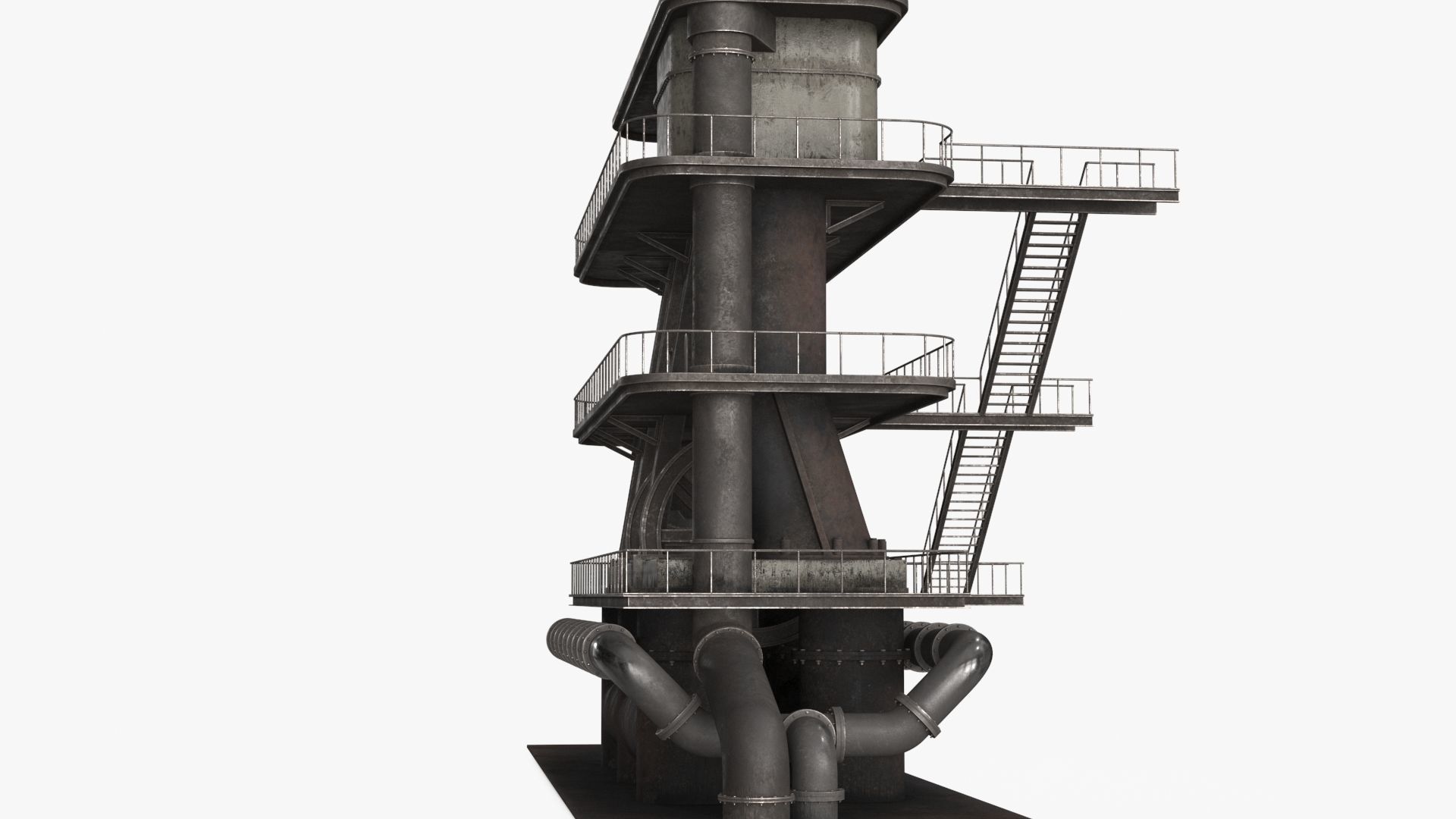 Industrial Pipes v6 Low-poly 3D model_13