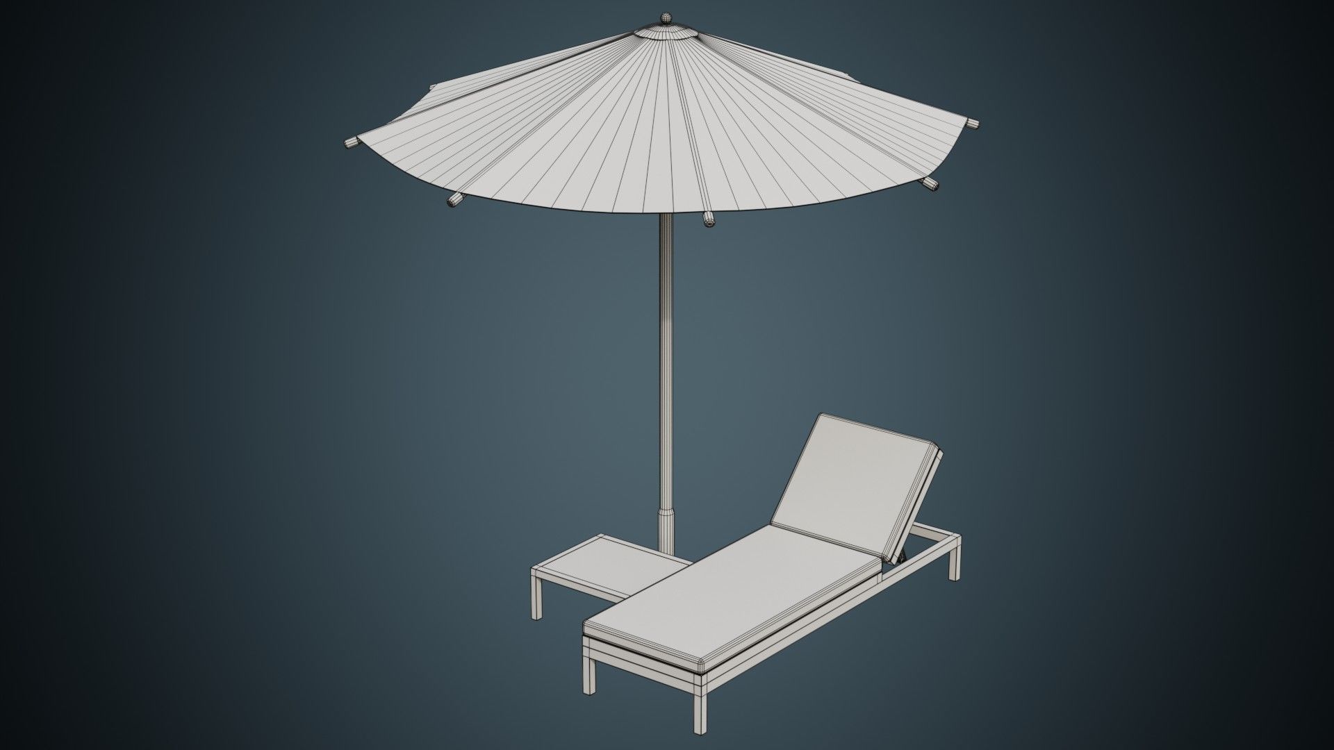 Sun Lounger 2A Low-poly 3D model_10