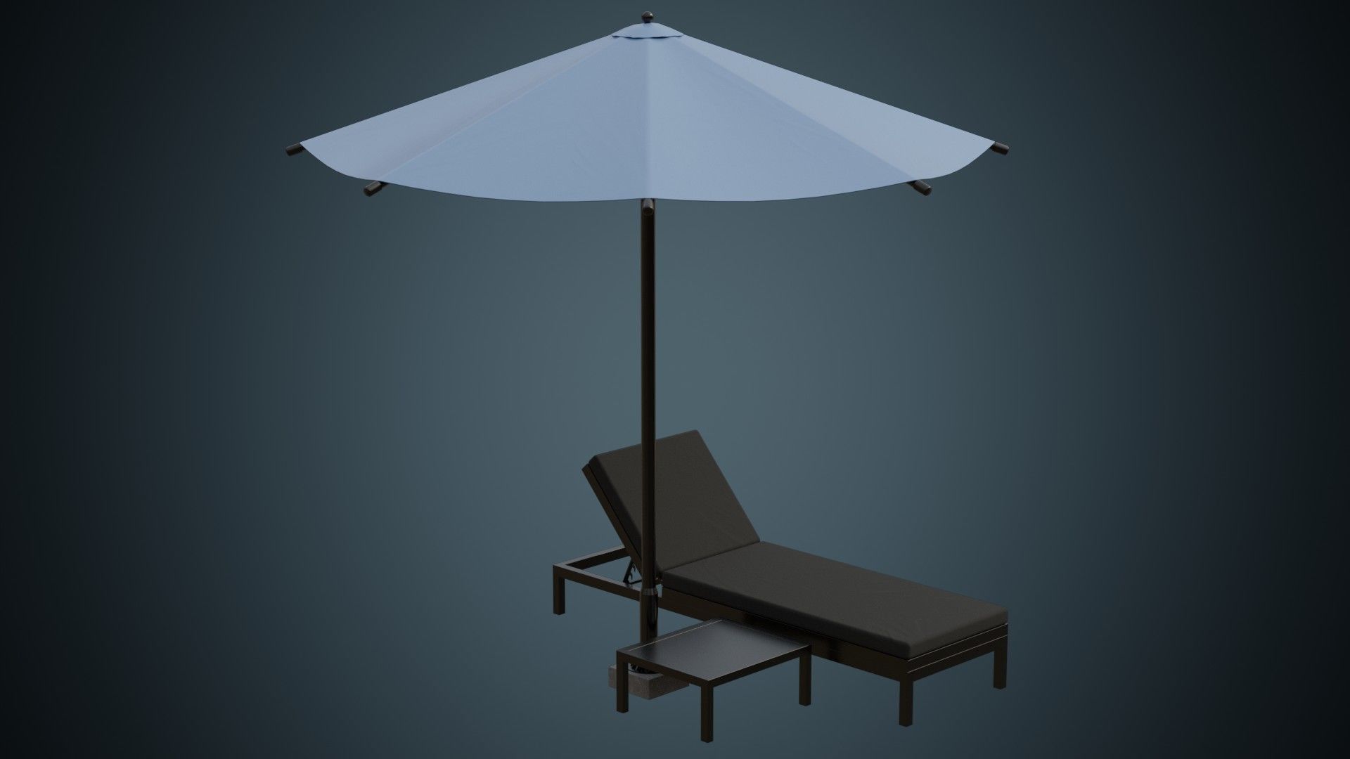 Sun Lounger 2A Low-poly 3D model_4