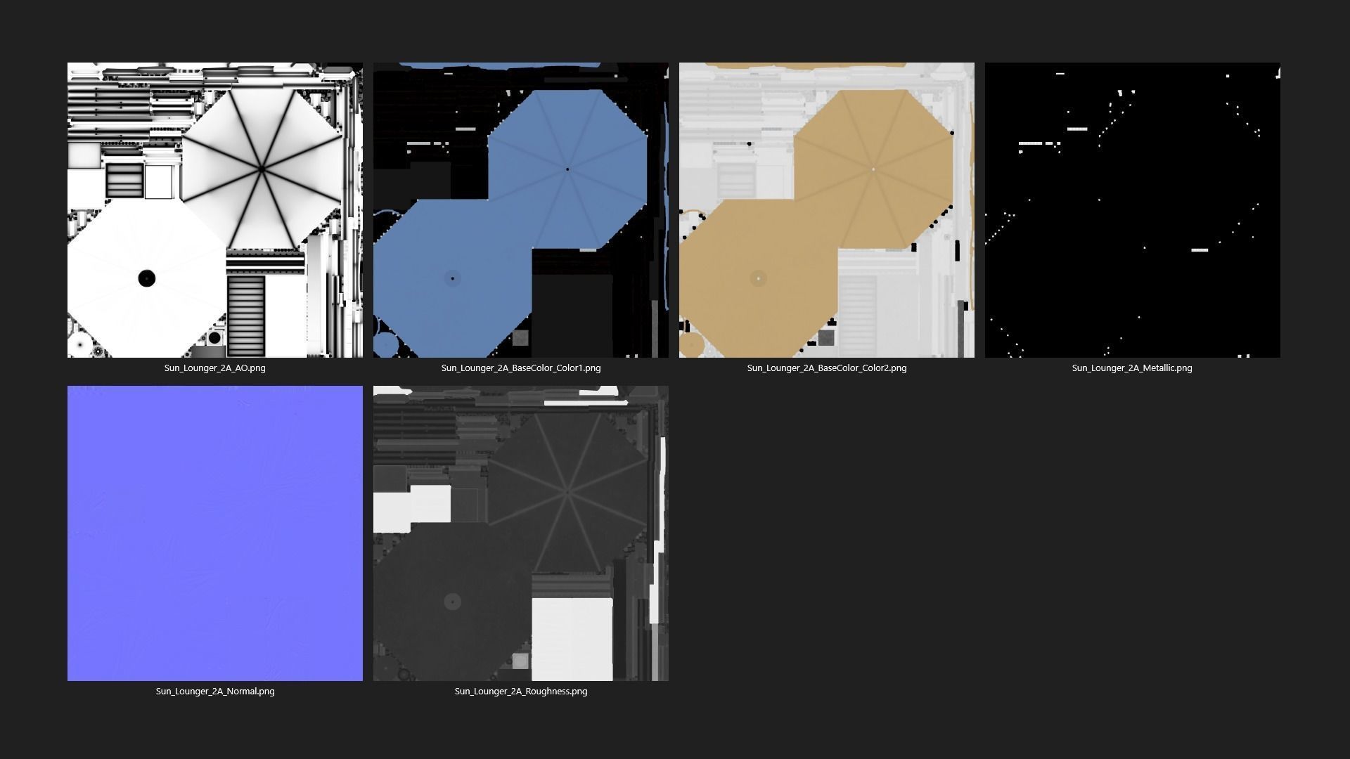 Sun Lounger 2A Low-poly 3D model_14