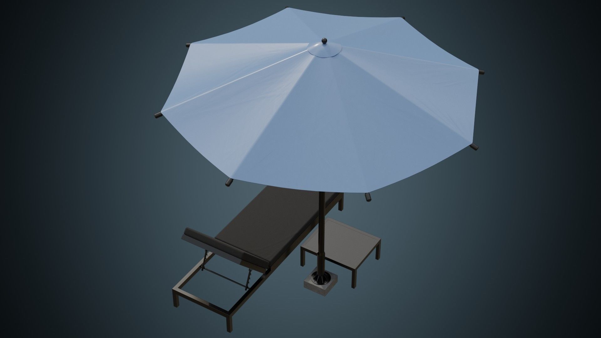 Sun Lounger 2A Low-poly 3D model_5