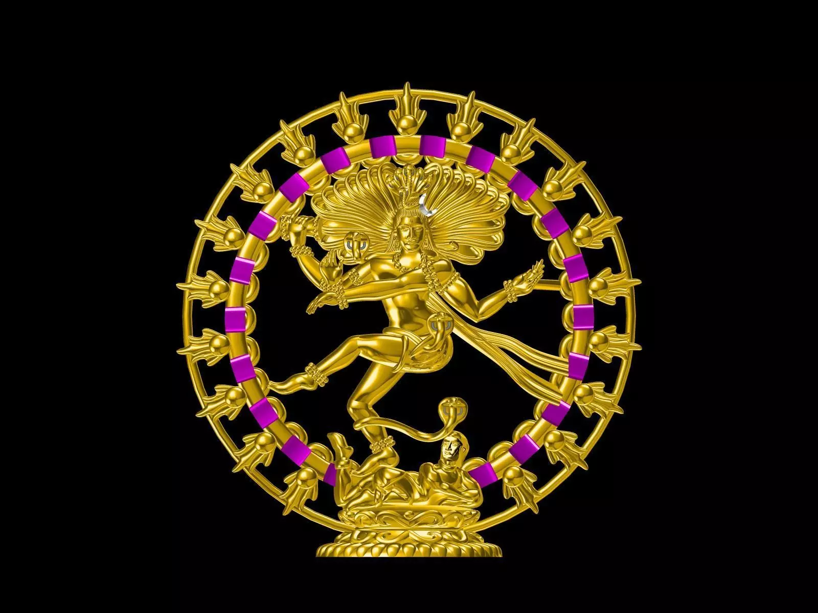 om pendant 3D print model_0