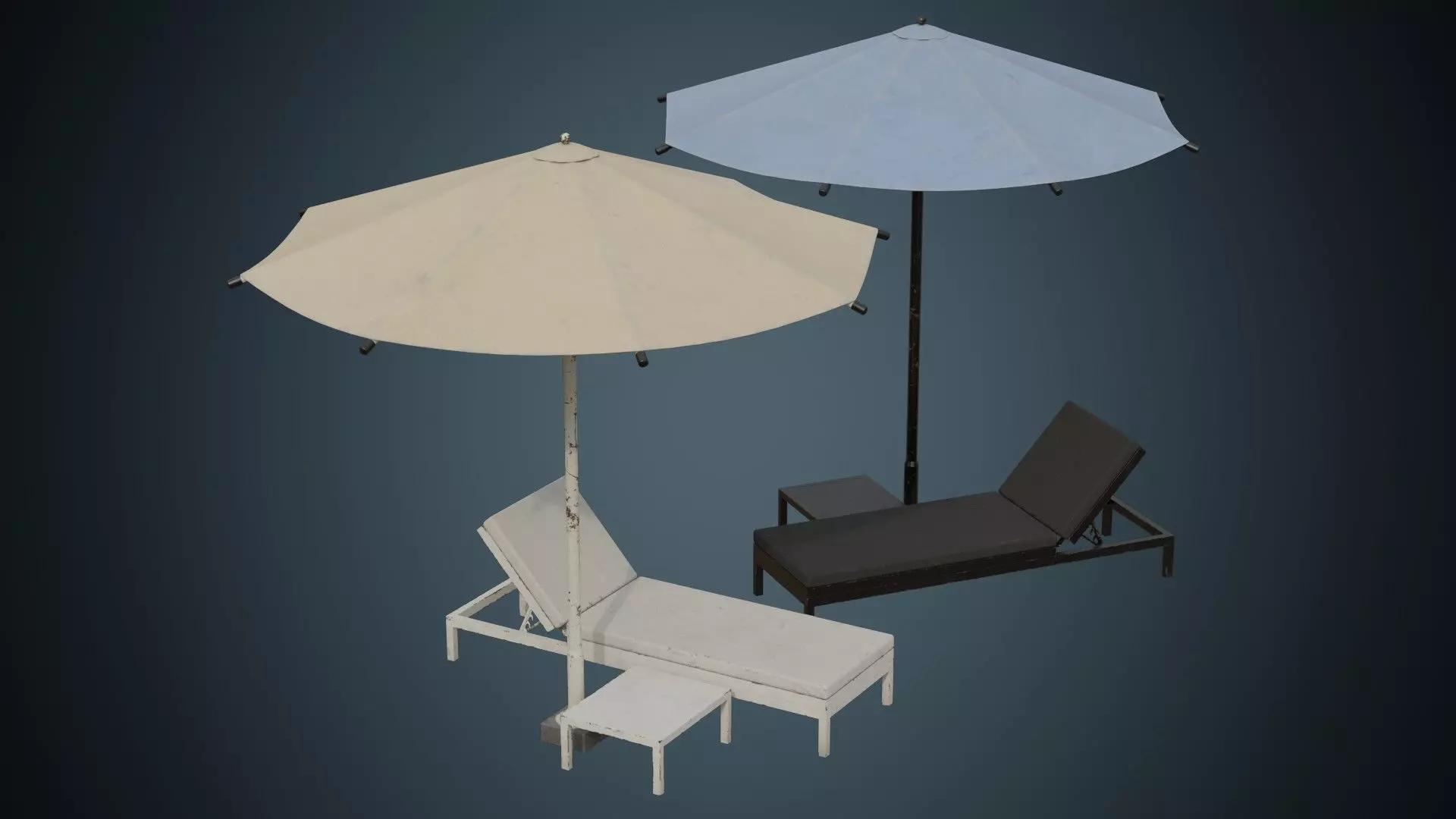 Sun Lounger 2B Low-poly 3D model_0