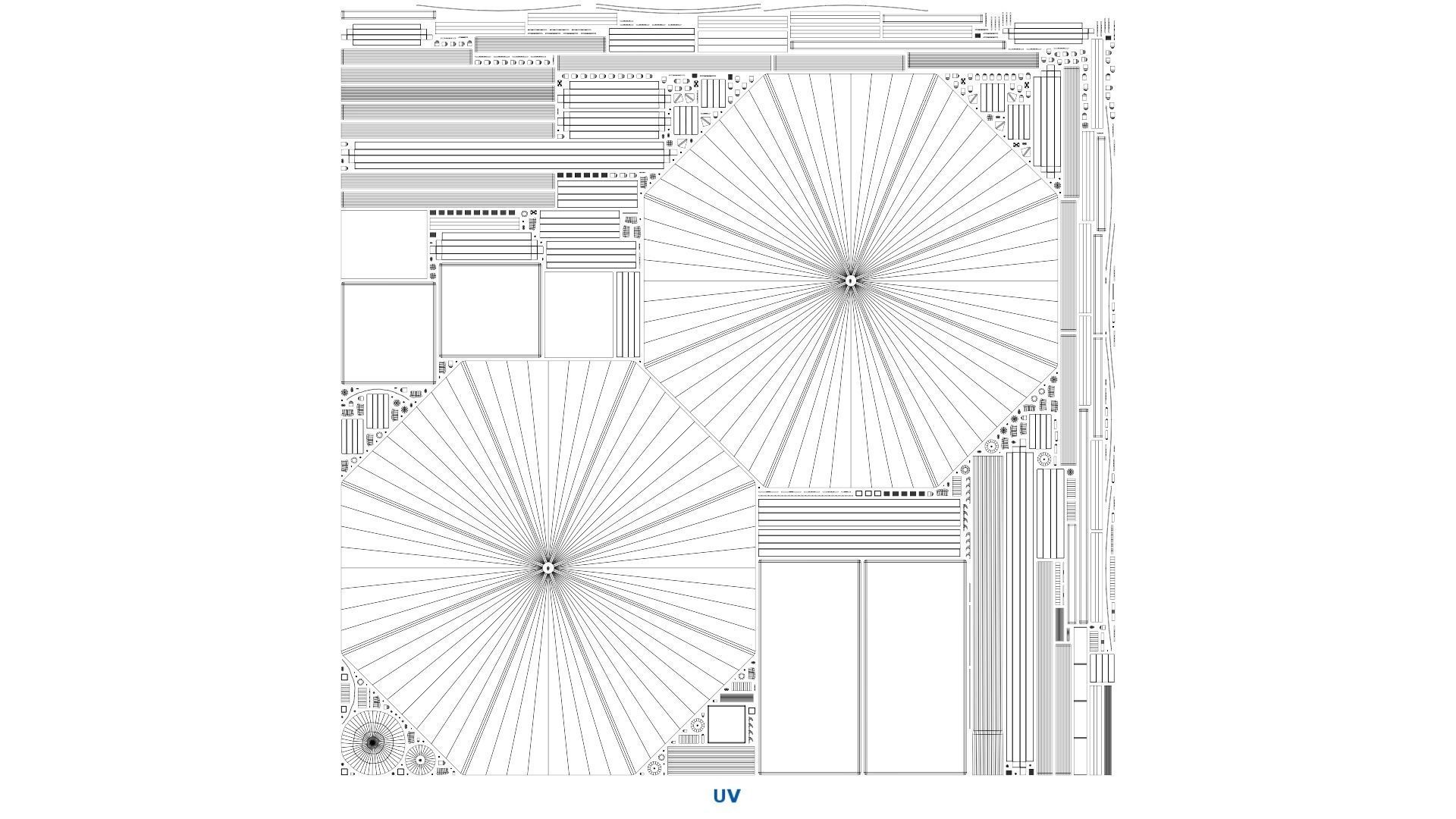 Sun Lounger 2B Low-poly 3D model_13