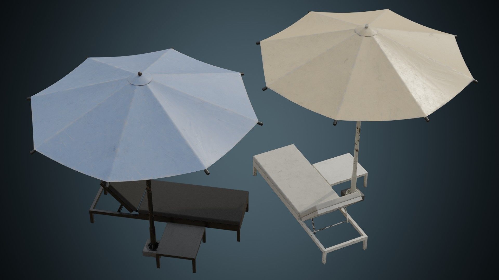 Sun Lounger 2B Low-poly 3D model_1