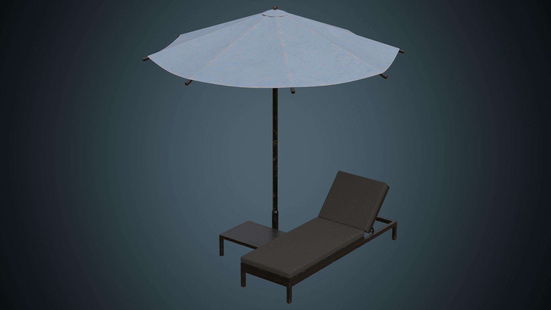 Sun Lounger 2B Low-poly 3D model_3