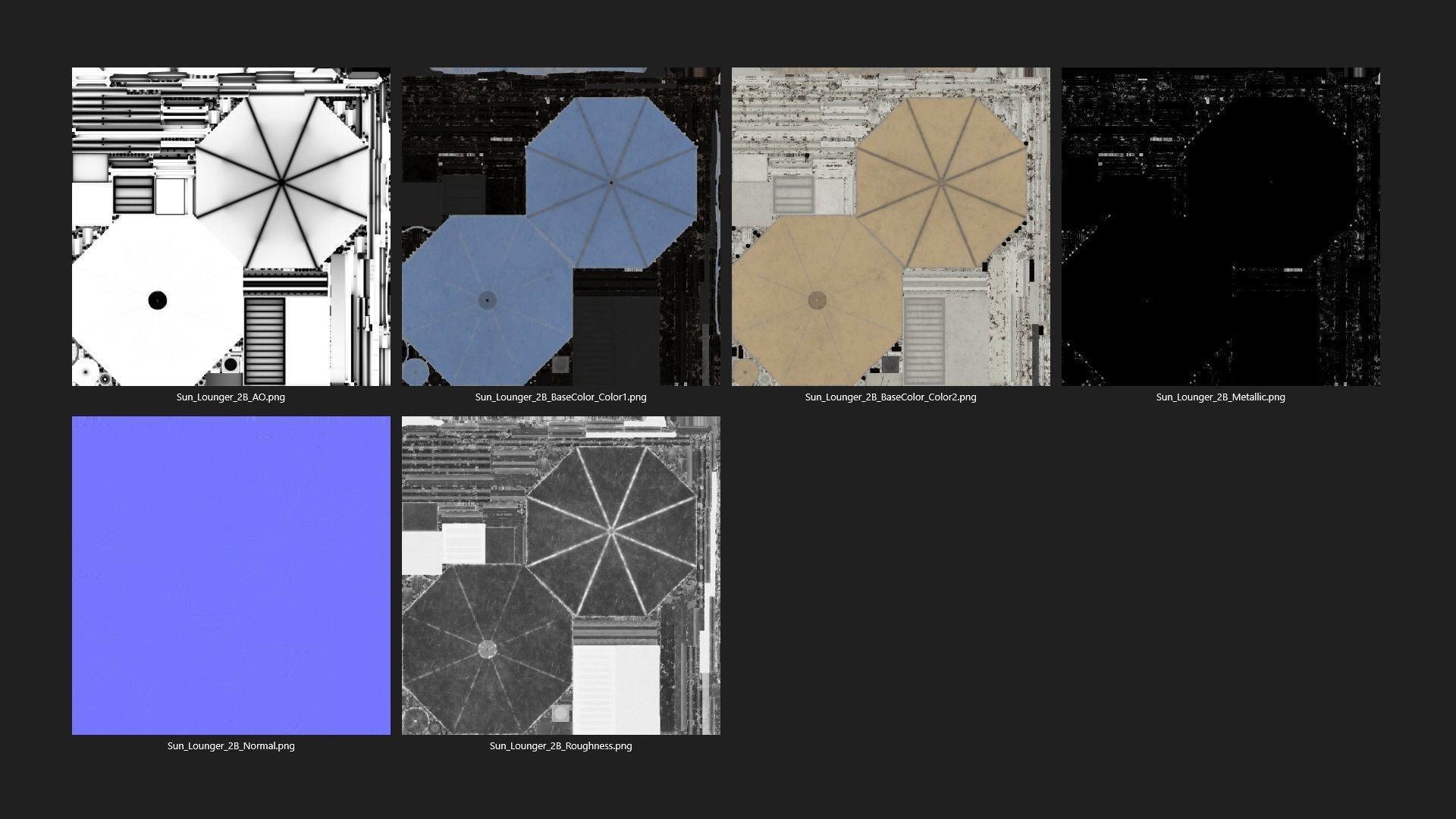 Sun Lounger 2B Low-poly 3D model_14