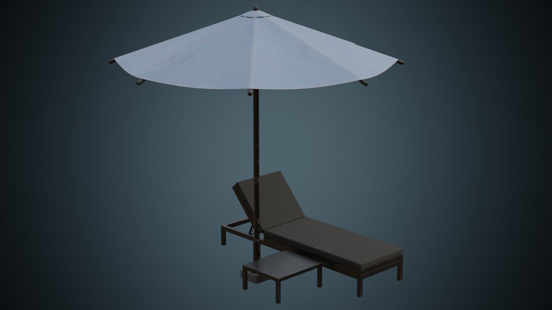 Sun Lounger 2B Low-poly 3D model_4