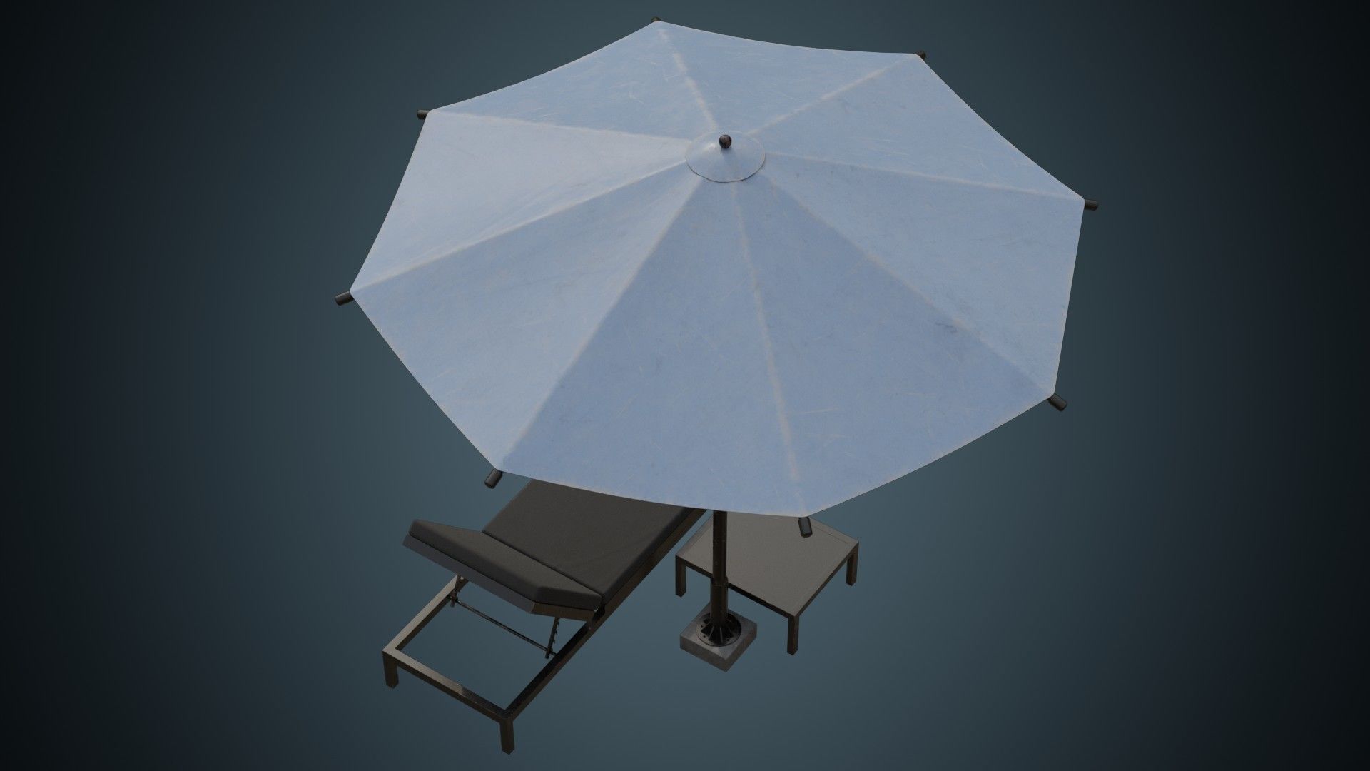 Sun Lounger 2B Low-poly 3D model_5