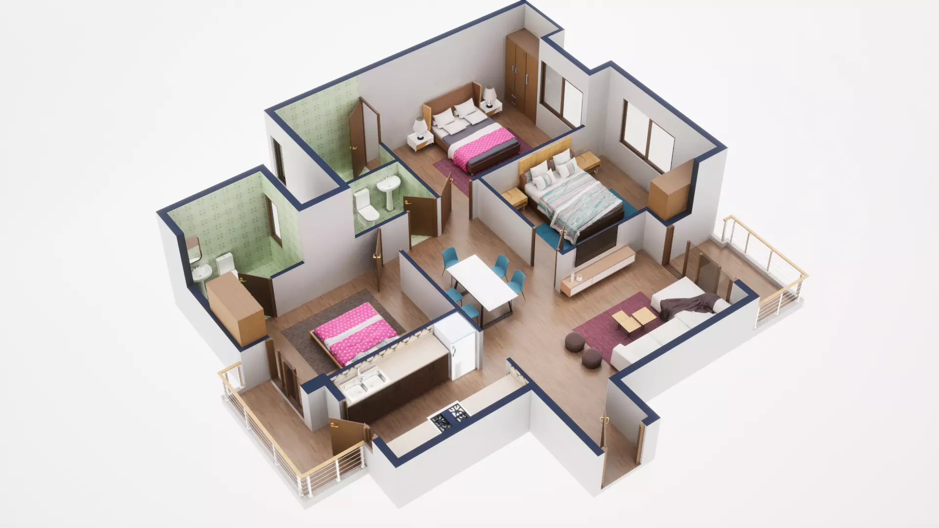 3D Floor Plan Model 50 3D model_0