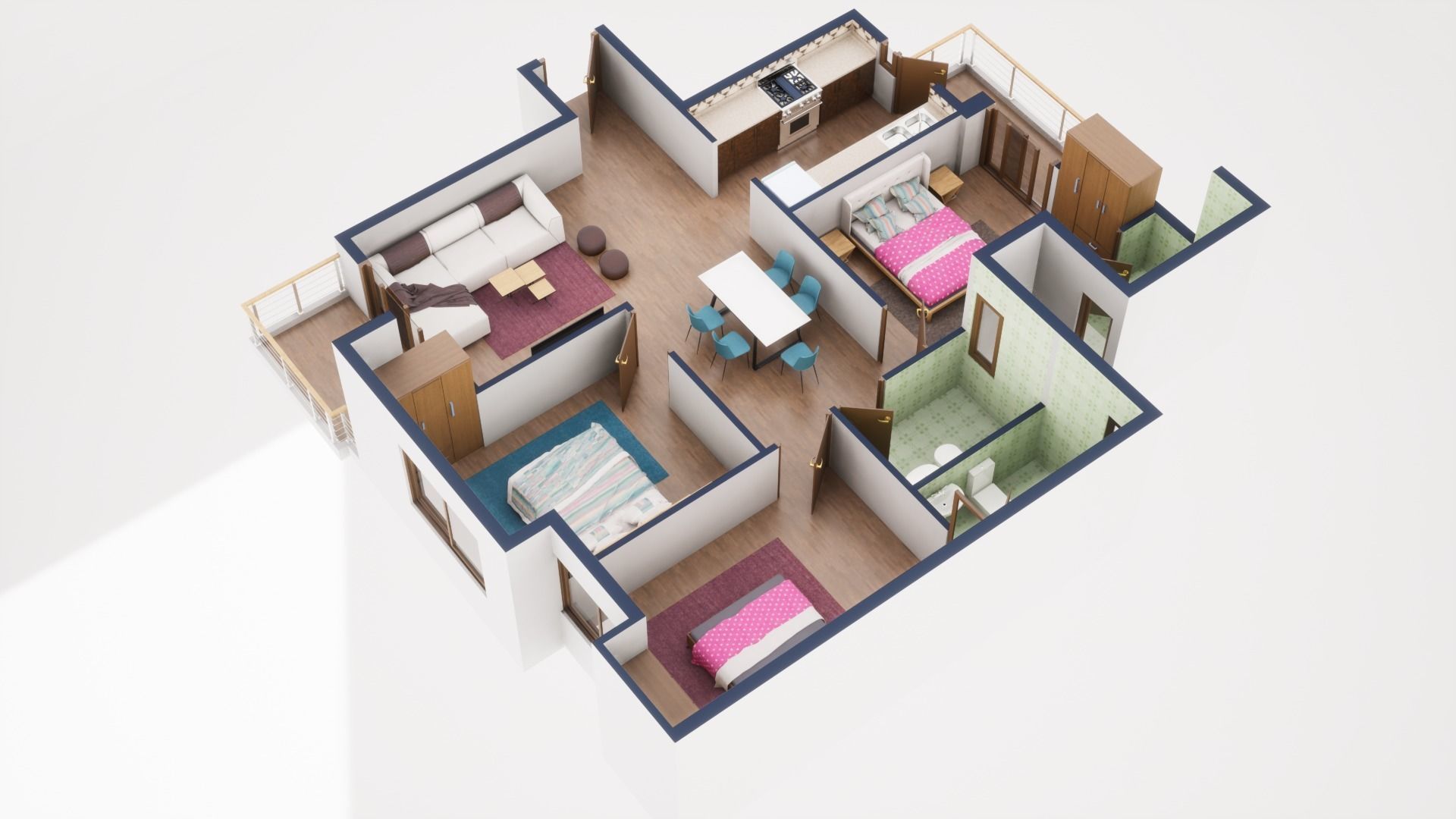 3D Floor Plan Model 50 3D model_4