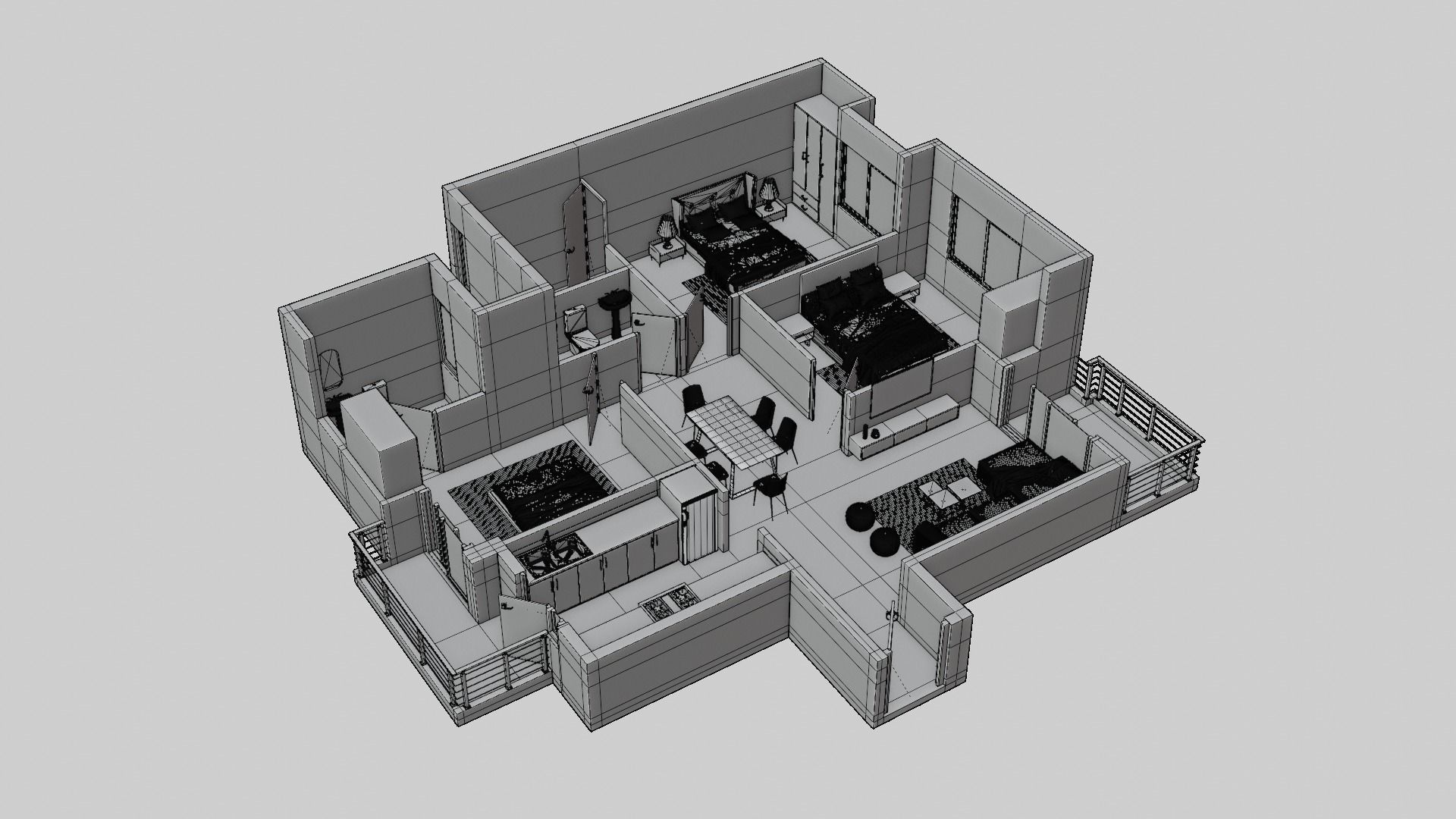 3D Floor Plan Model 50 3D model_5