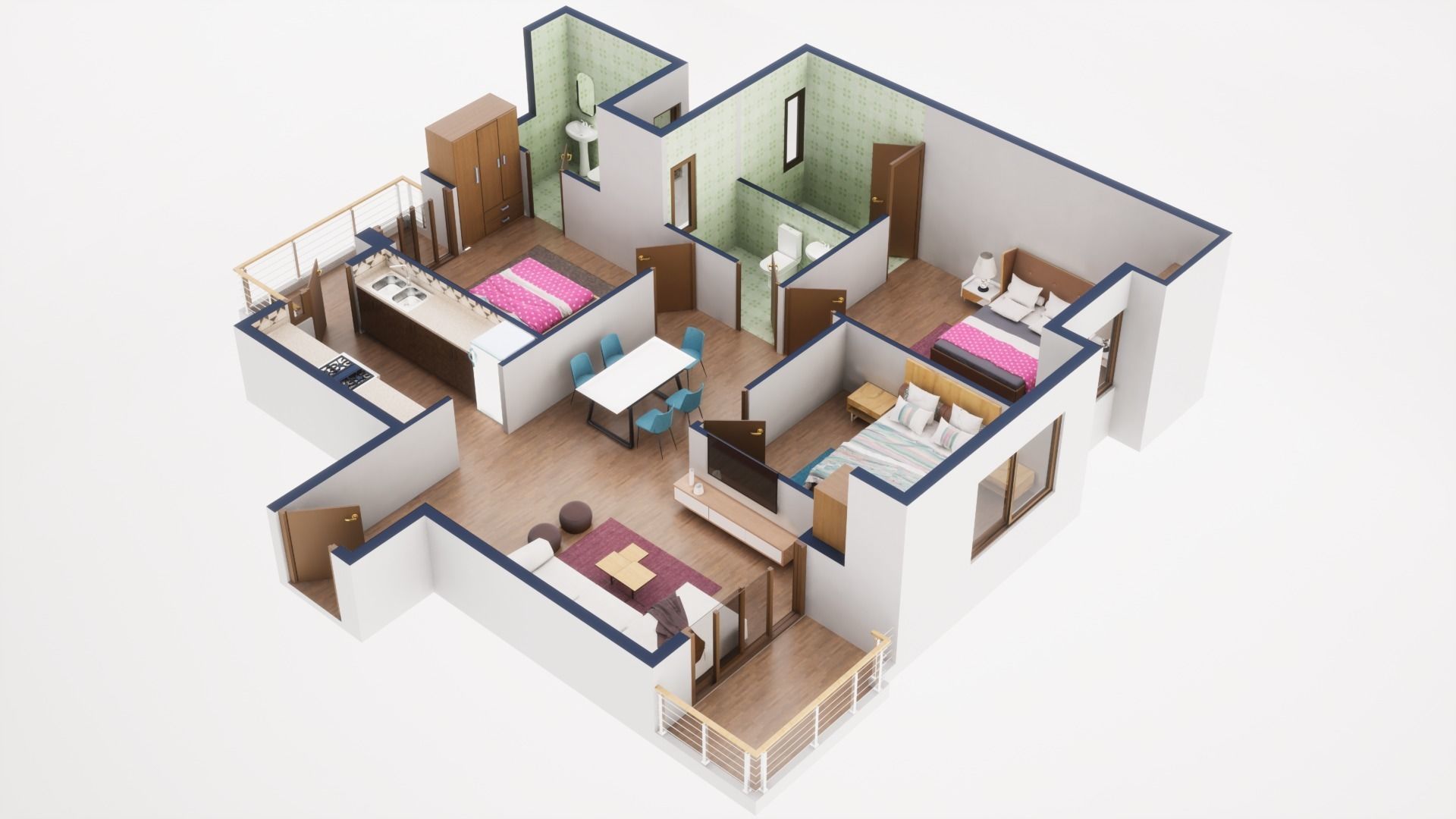 3D Floor Plan Model 50 3D model_2