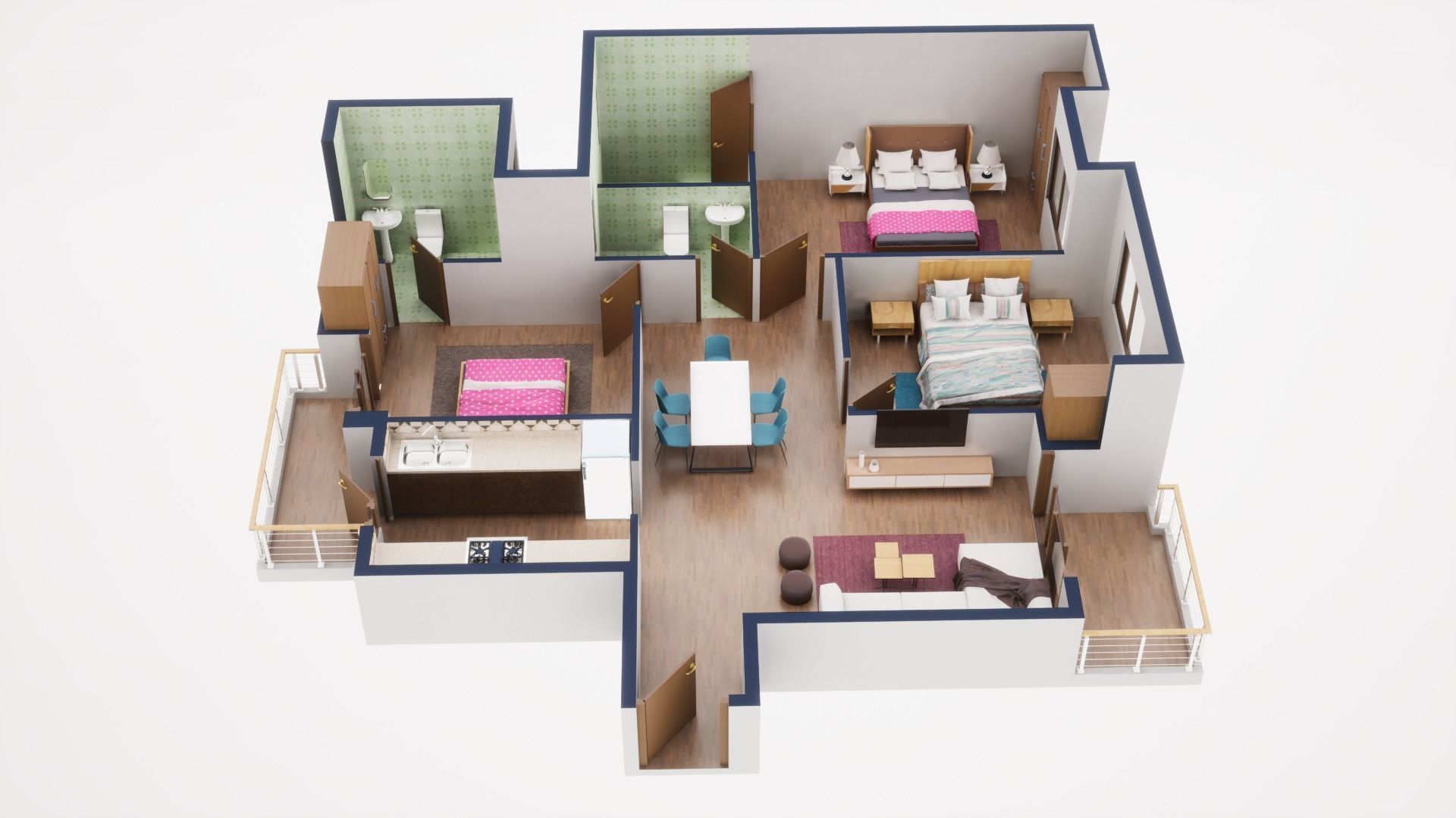 3D Floor Plan Model 50 3D model_1