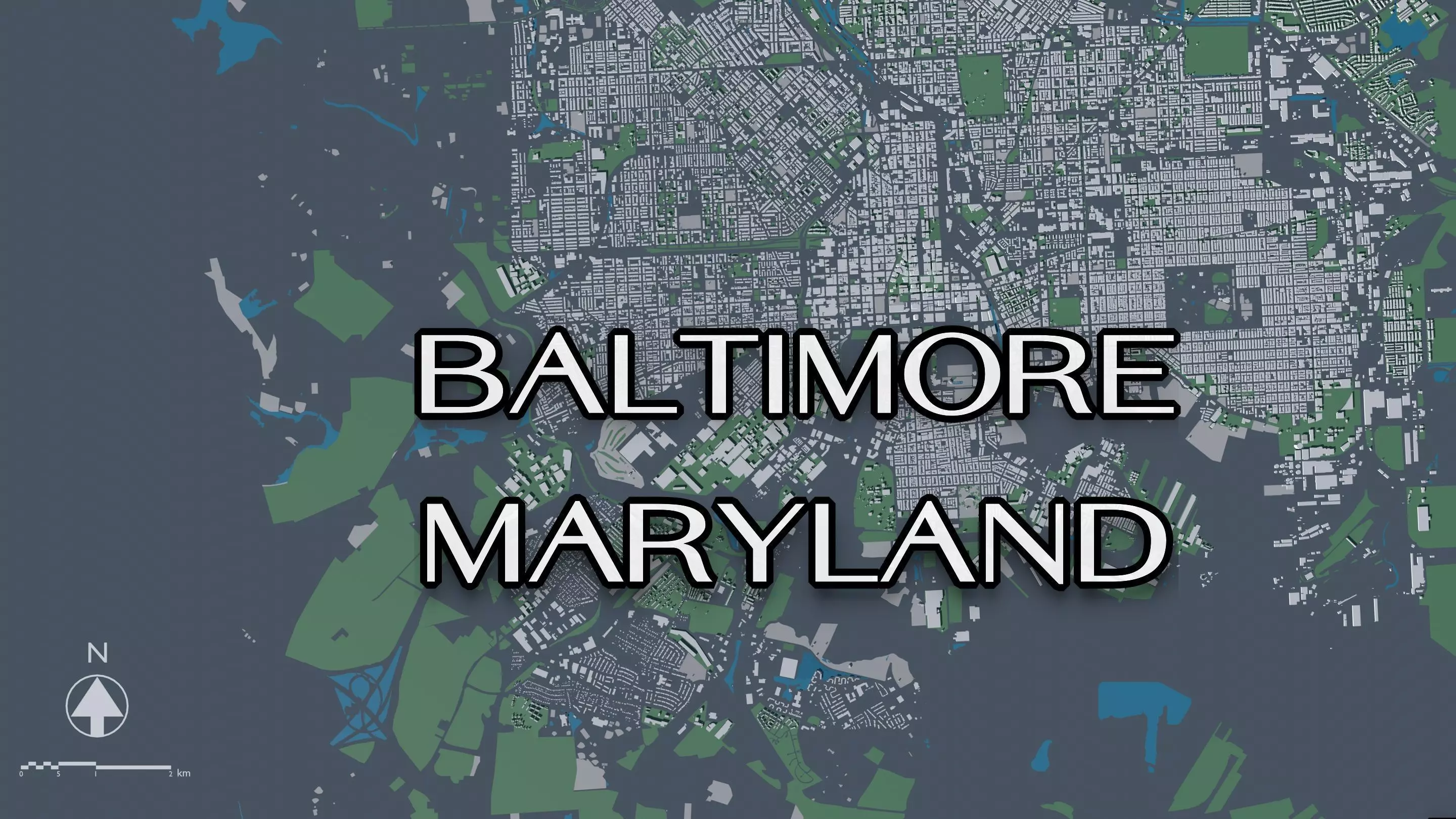 Baltimore USA - Mass buildings 3D model_0