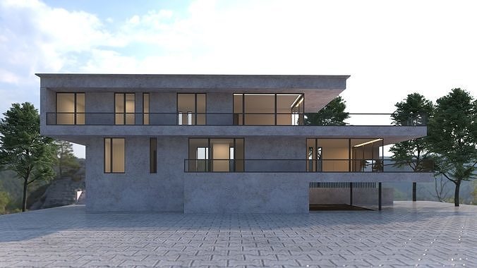 vila house 02 Low-poly 3D model