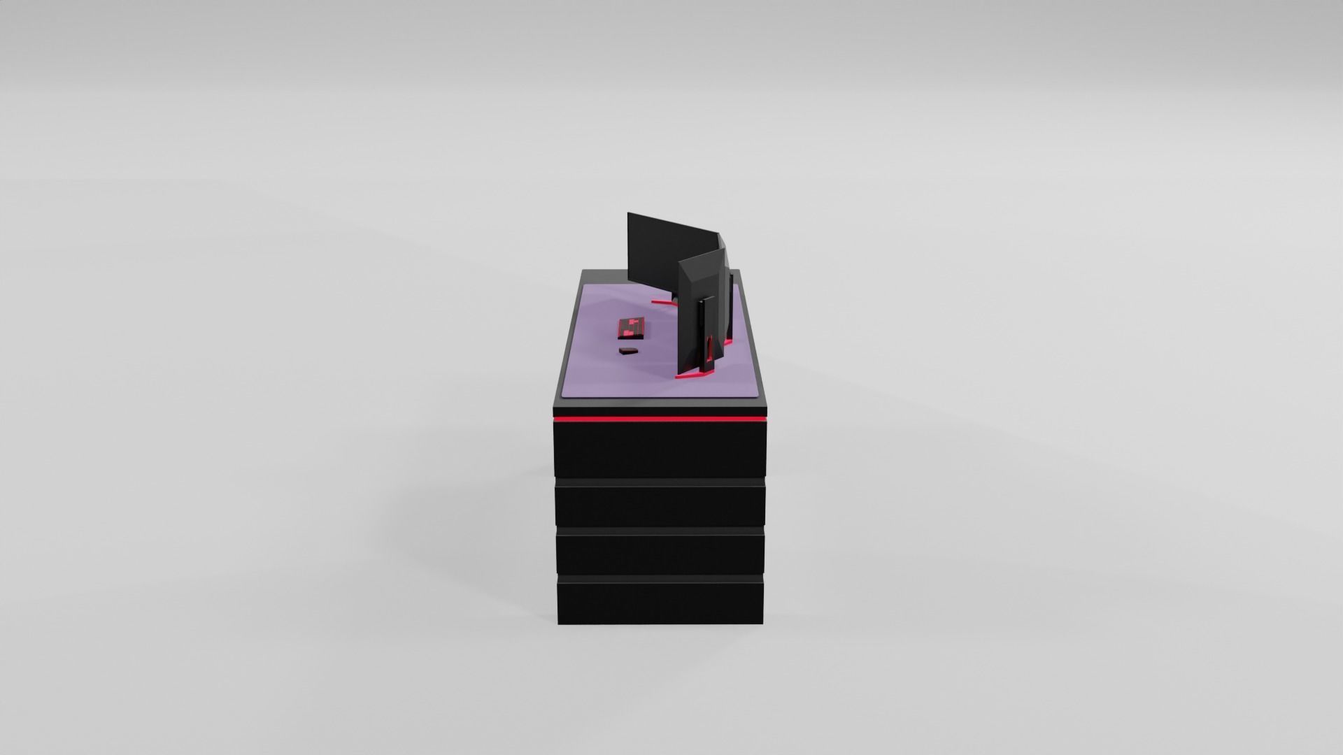 Gaming Computer Desk Low-poly 3D model_3