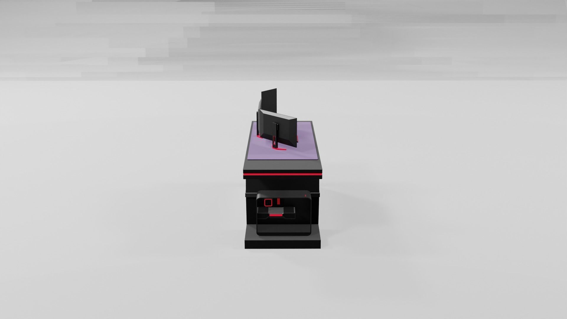 Gaming Computer Desk Low-poly 3D model_2