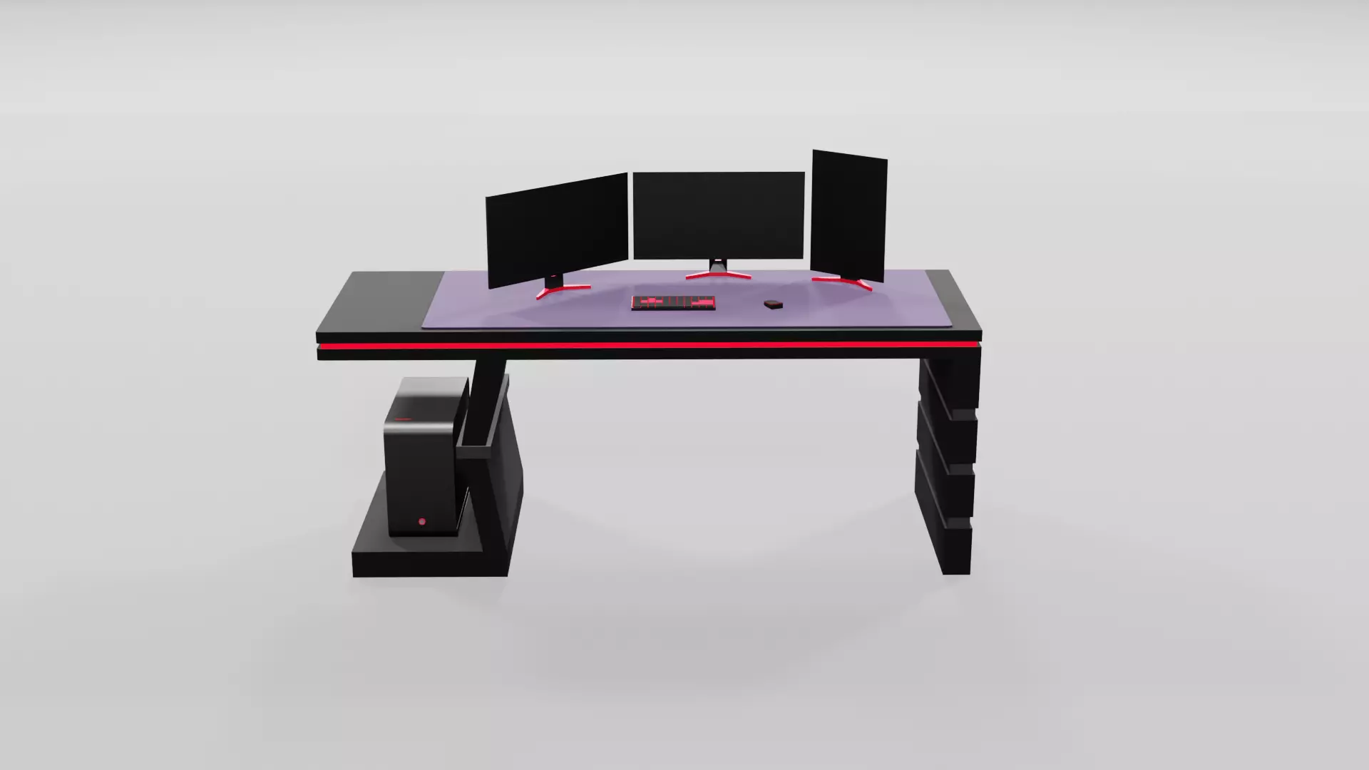 Gaming Computer Desk Low-poly 3D model_0