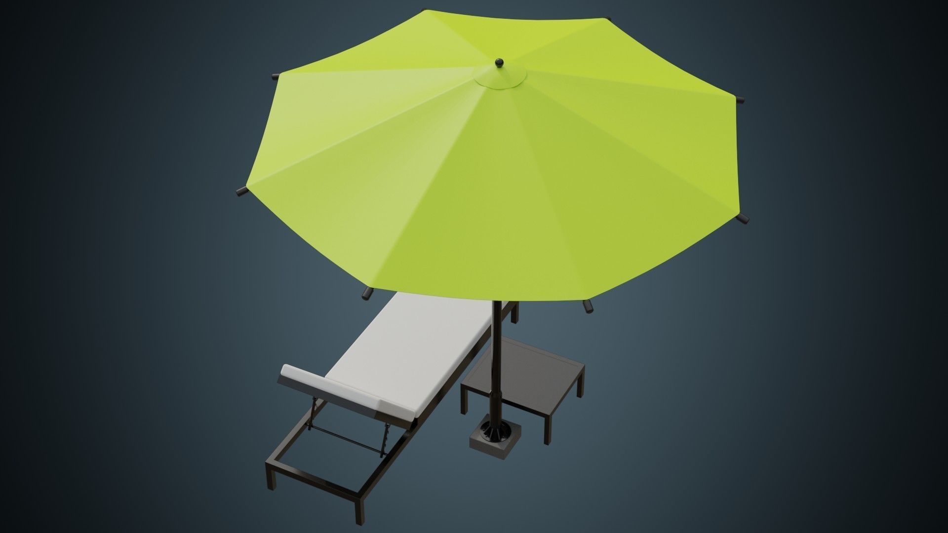 Sun Lounger 2 Basic 3D model_2