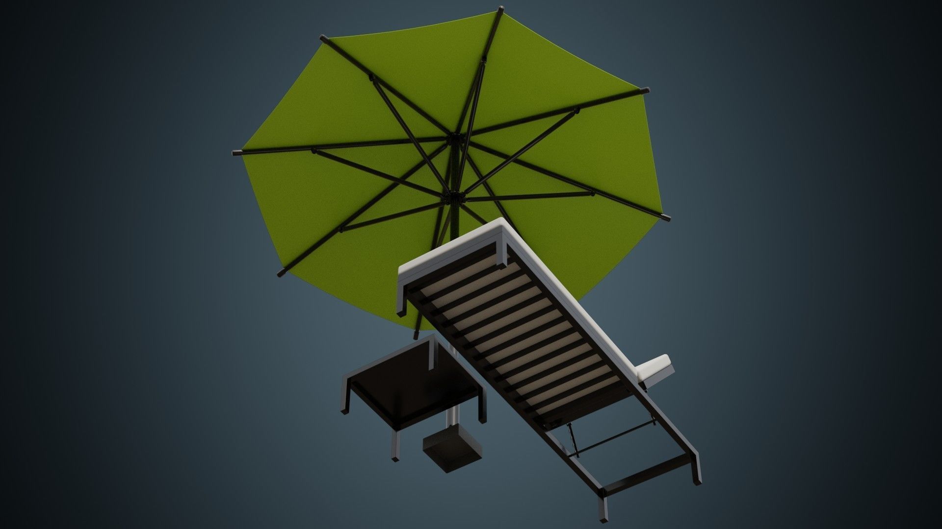 Sun Lounger 2 Basic 3D model_4