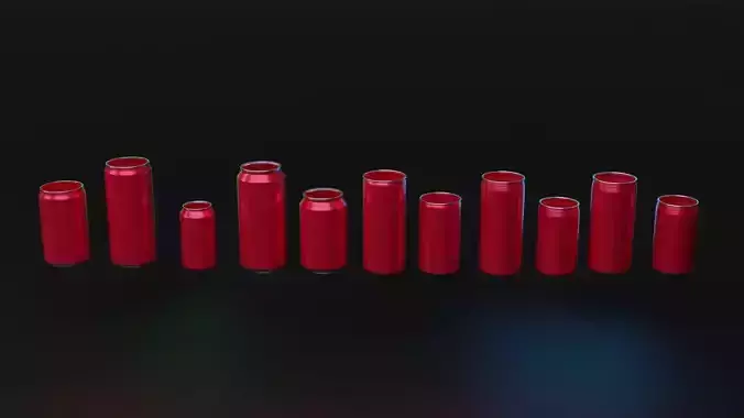 soft drink Cans set 3D model