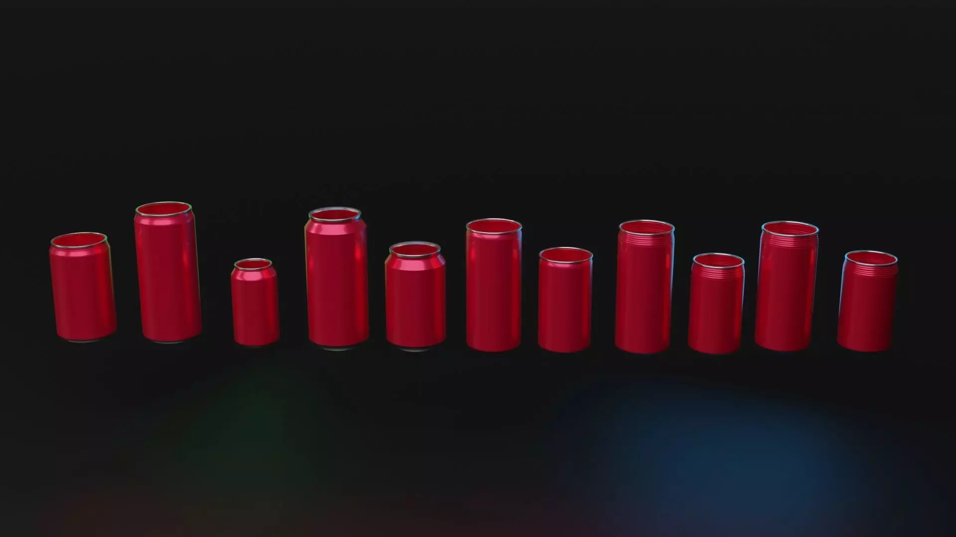 soft drink Cans set 3D model_0