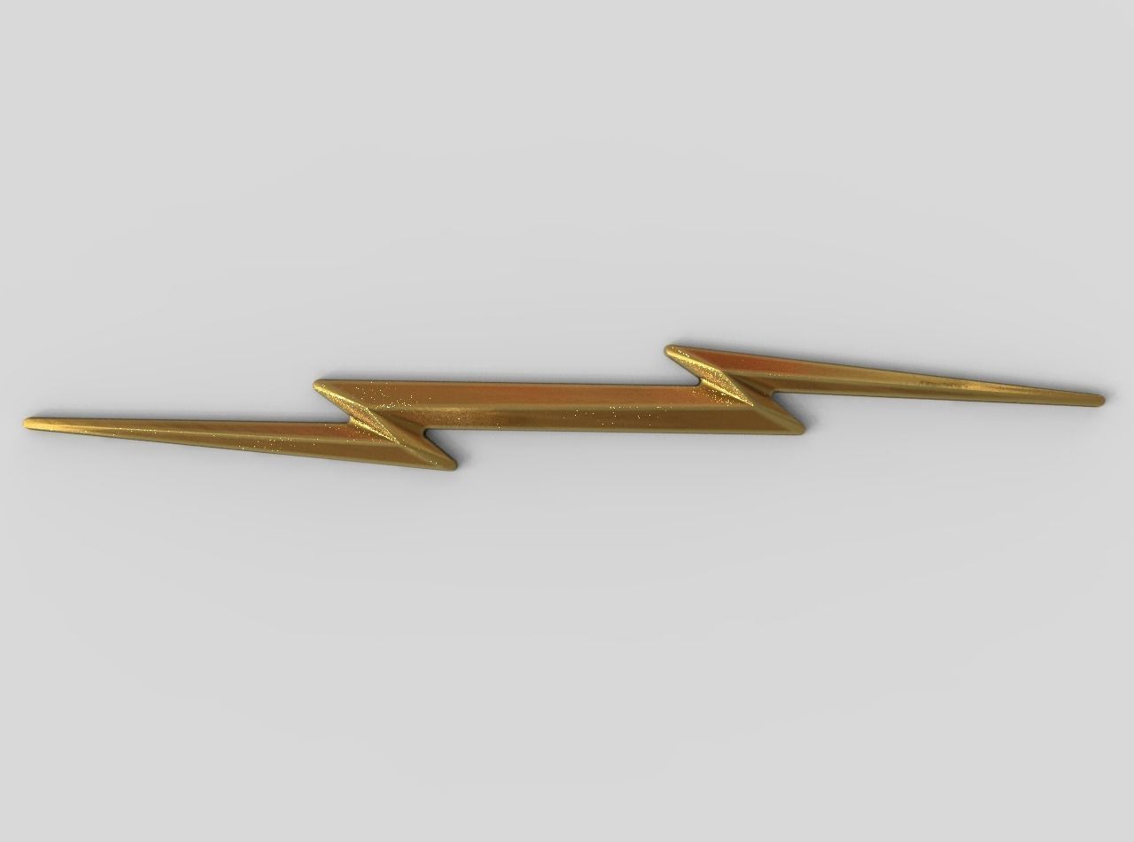 Lightning bolt letter v 3D print model_2