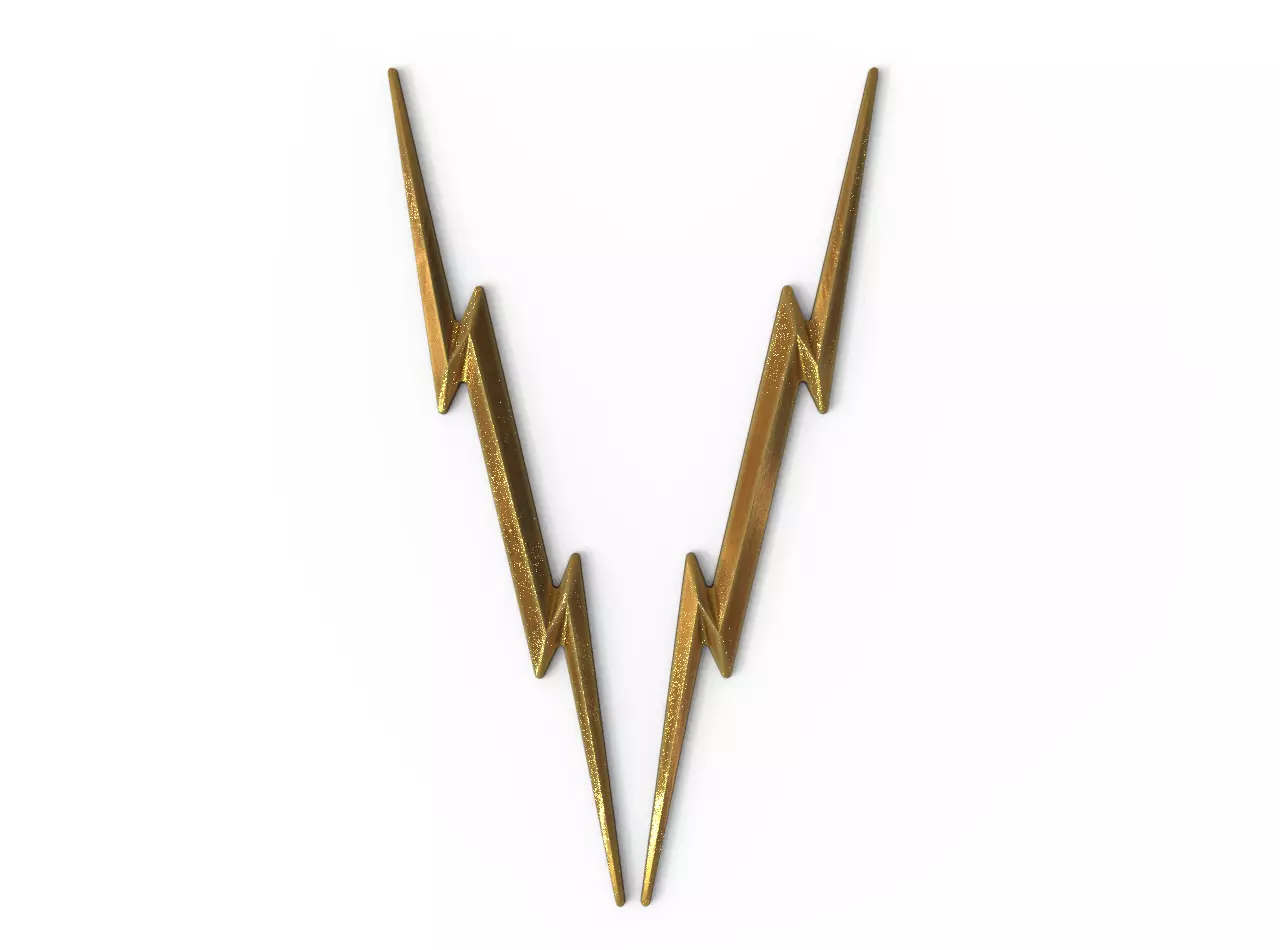 Lightning bolt letter v 3D print model_0