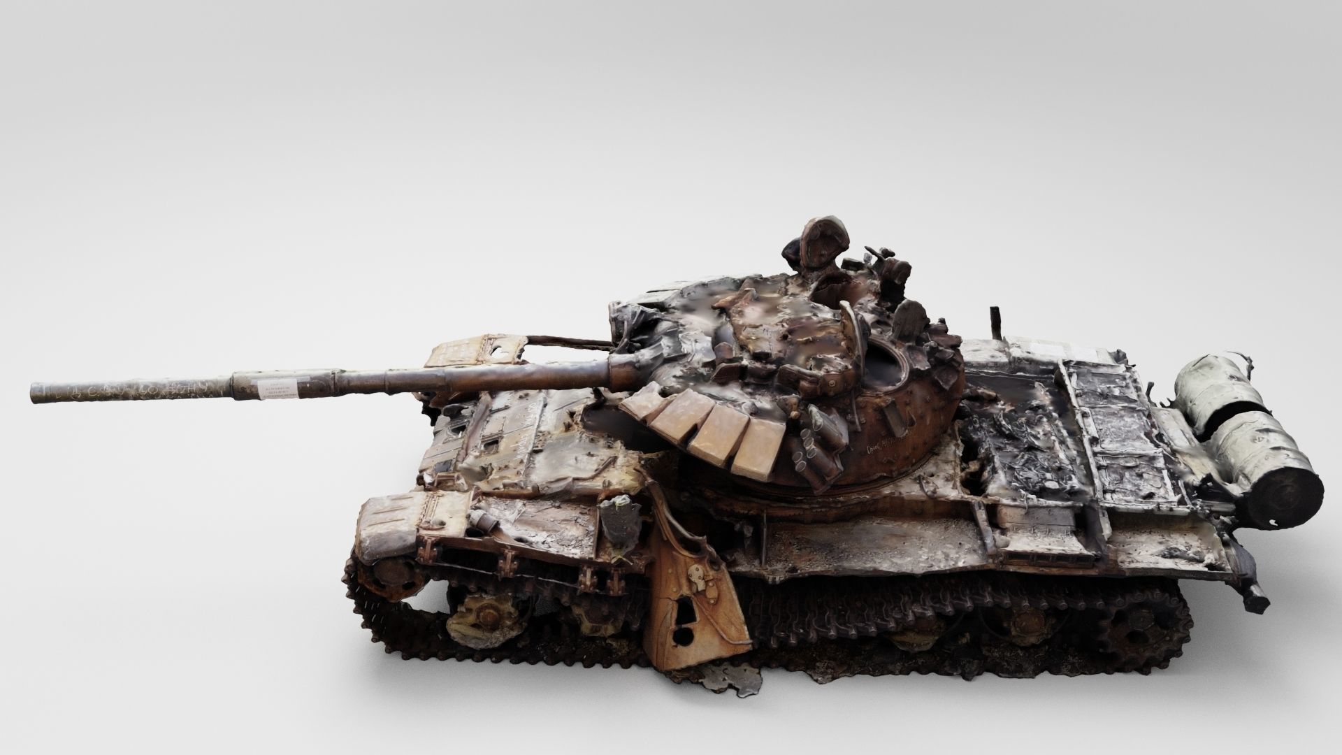Russian T-72 tank destroyed by Ukrainian army  3D model_2