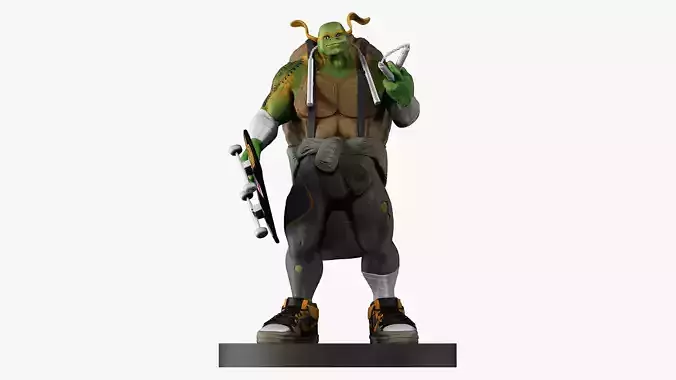TMNT Michelangelo ready for 3d printing  3D print model TMNT Michelangelo ready for 3d printing  3D print model