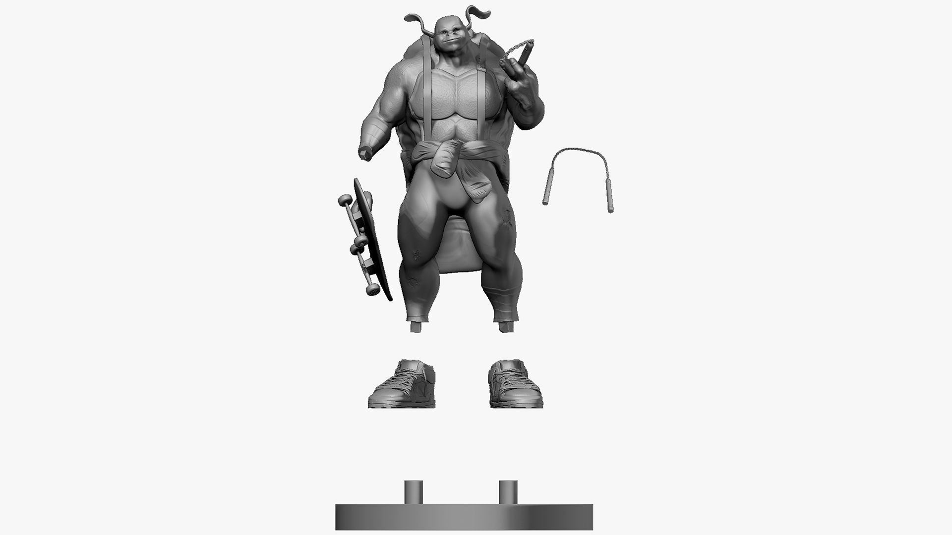 TMNT Michelangelo ready for 3d printing  3D print model_2