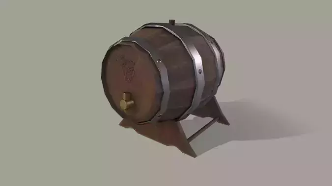 wooden barrel 3D model
