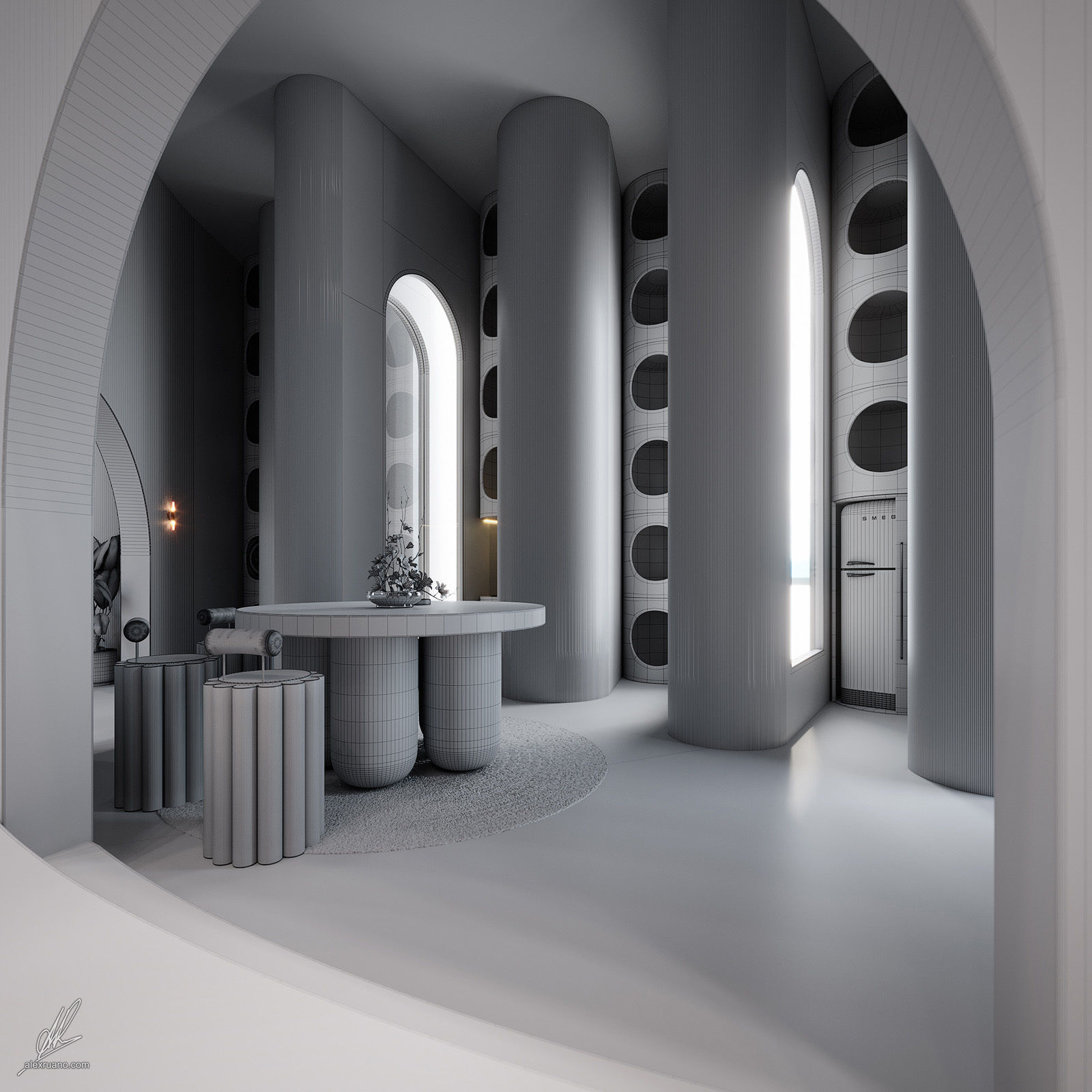 Kitsch Interior Loft 3D model_16