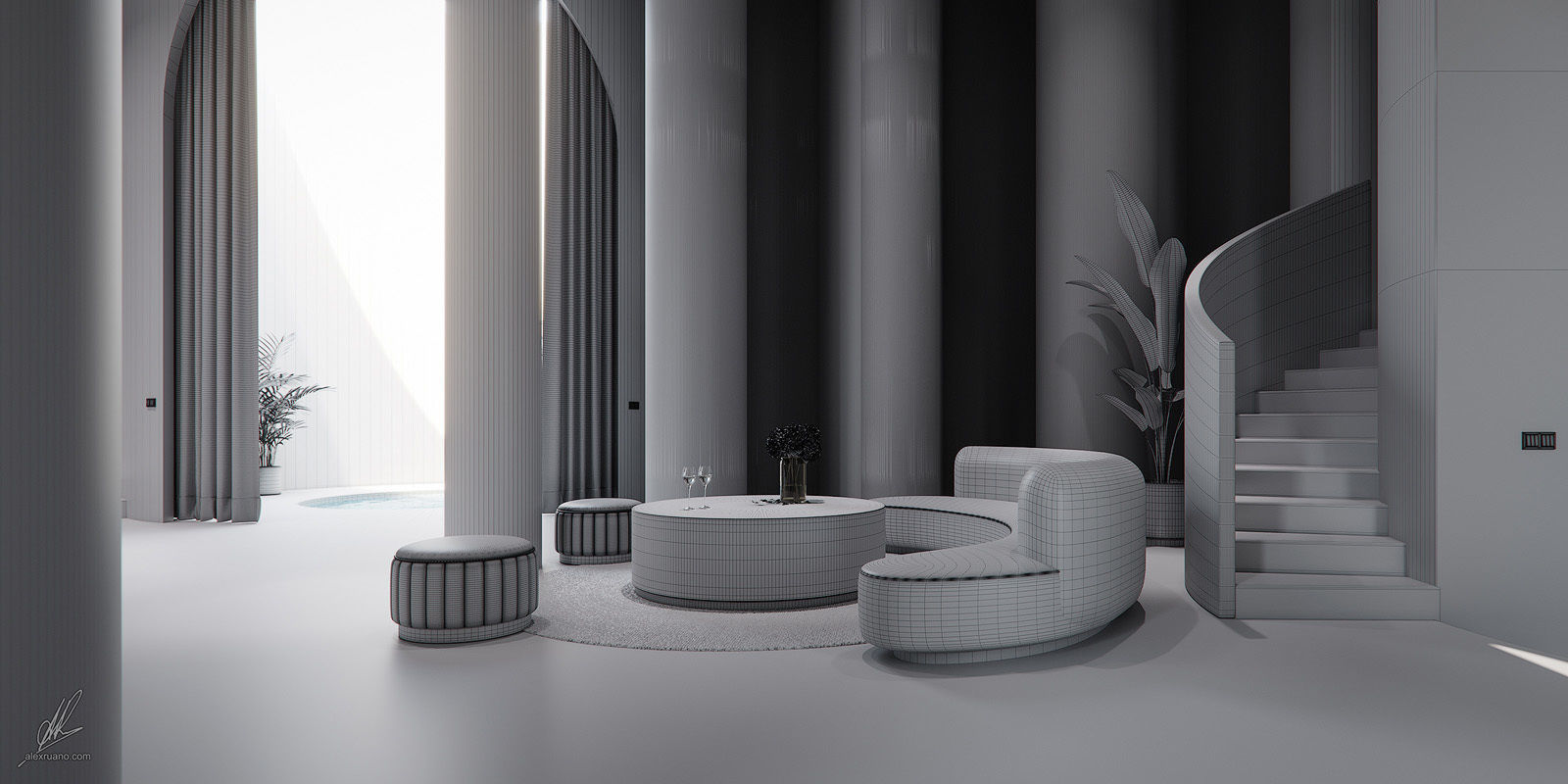 Kitsch Interior Loft 3D model_8