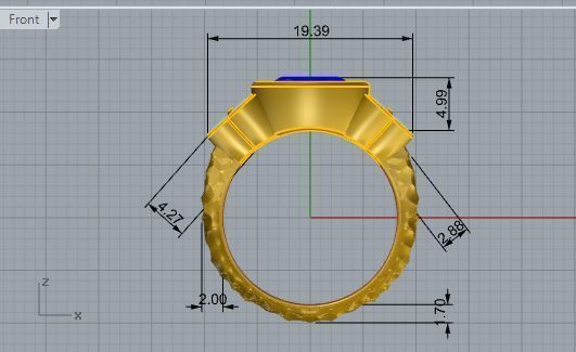 Gingerbread blue ring 2763 3D print model 3D print model_5