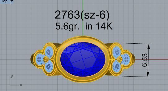 Gingerbread blue ring 2763 3D print model 3D print model_4