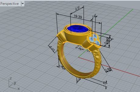 Gingerbread blue ring 2763 3D print model 3D print model_7