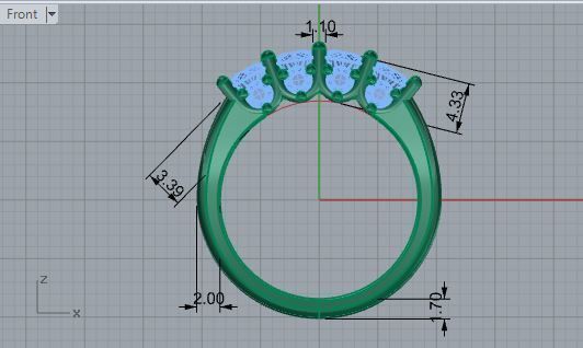4-Stone Diamond ring 2765 3D print model 3D print model_5
