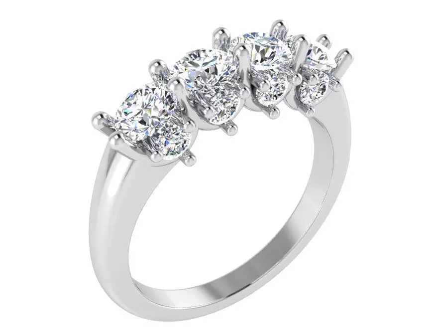 4-Stone Diamond ring 2765 3D print model 3D print model_0